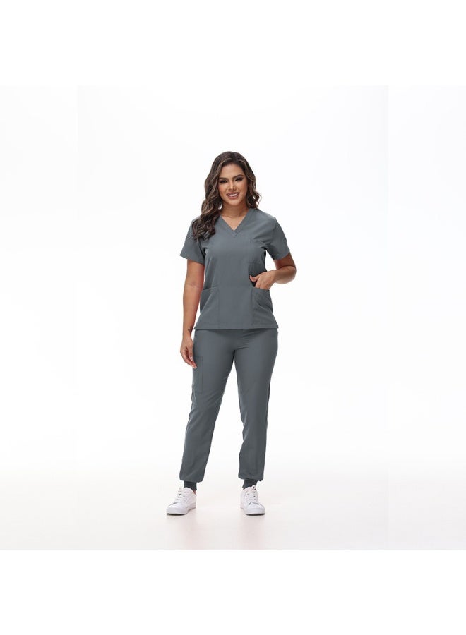 NIBEMINENT Medical Scrubs Uniform  Doctor and Nurse Uniform Durable Dental Pediatric Quick-Dry Healthcare services Set - Image 1