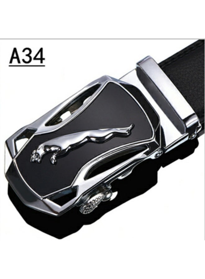 Genuine No-Head Belt - Special Price Automatic Buckle Top Grain Leather Belt for Young Adults
