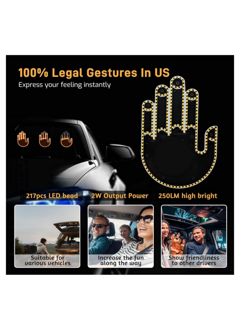 Car Hand Gesture Light LED Finger Light for Car with Remote Control 3 Color Changing Modes Fun Cool Car Accessories Unique Interior Decor Ideal Car Gift for Men and Women - Image 4