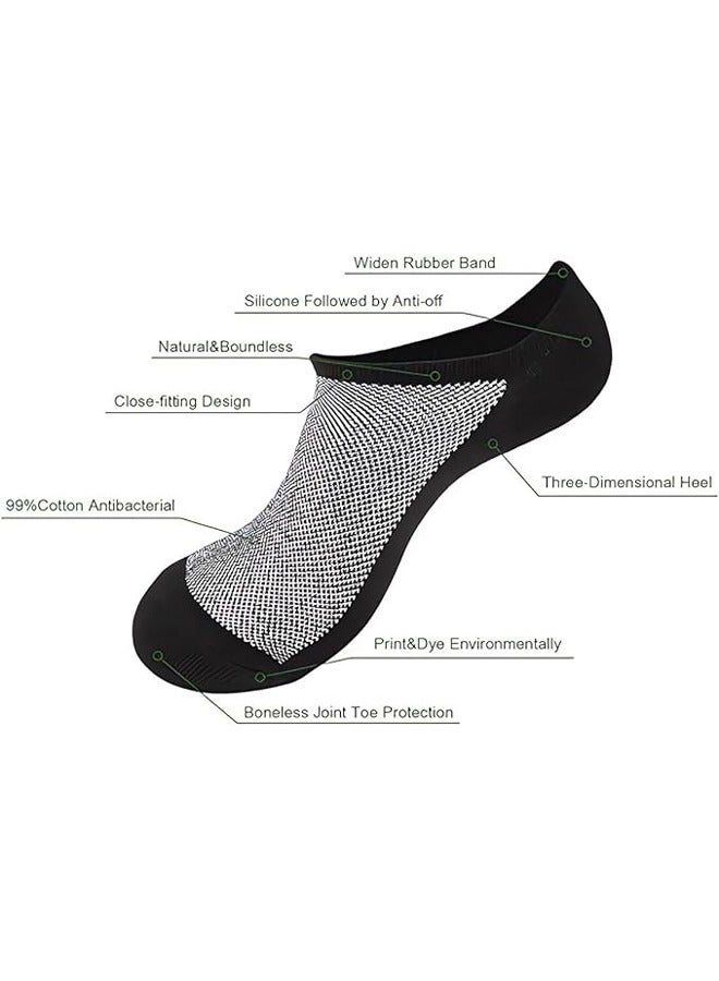 DUNISO 8 Pairs Men's Ankle Athletic Socks,Non-Slip No Show Socks,Low Cut Ankle Sock,Men Short Socks Casual Cotton Sports Socks - Image 5