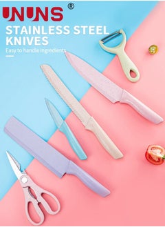 UNUNS 7-Piece Knife And Cutting Board Set,Non-Stick Blades With High-Graden Stainless Steel Kitchen Knives Sets,Chef Knives For Home,Camping,Hiking,Travel,Picnicking And BBQ  - Image 2