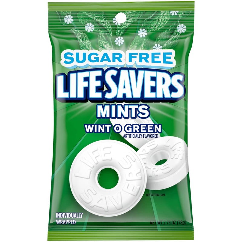 LIFE SAVERS WintOGreen Sugar Free Green Bag Individually Wrapped Breath Mints Hard Candy 275 oz Bag - Image 3
