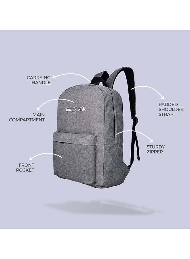 Nova kids School Bag, 17Inch/18L - Grey  - Image 4