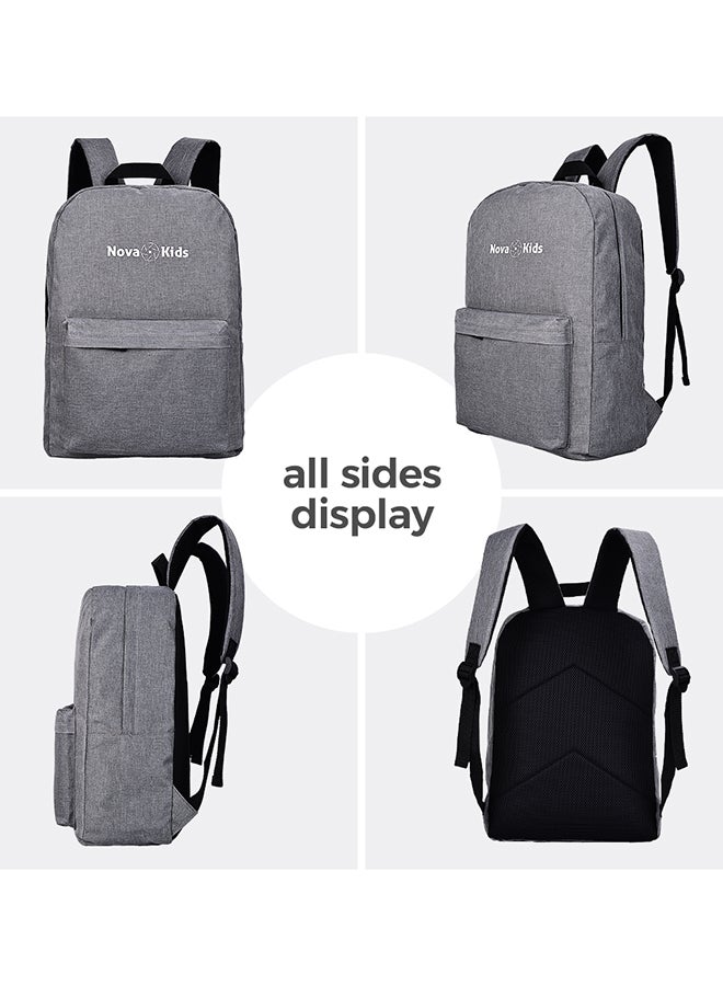 Nova kids School Bag, 17Inch/18L - Grey  - Image 5