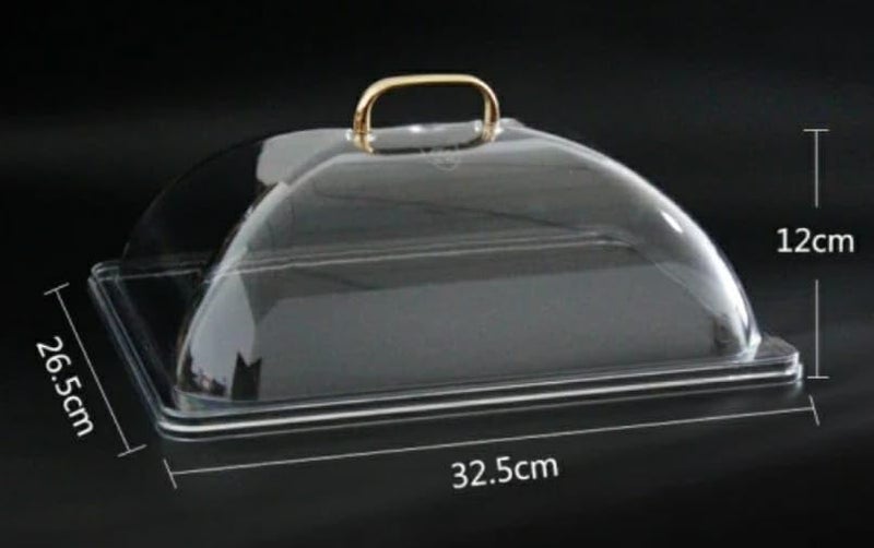 Shoppers Hub PNQ 12 Pan Sized Transparent PC Rectangle Food Dome Cover for Ideal Heavy Duty Use in Hotels Buffets Caterings Restaurants and Other Culinary Places 12 Size325x 265cm  - Image 2