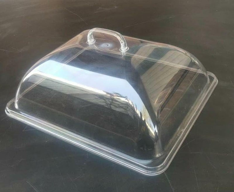Shoppers Hub PNQ 12 Pan Sized Transparent PC Rectangle Food Dome Cover for Ideal Heavy Duty Use in Hotels Buffets Caterings Restaurants and Other Culinary Places 12 Size325x 265cm  - Image 1