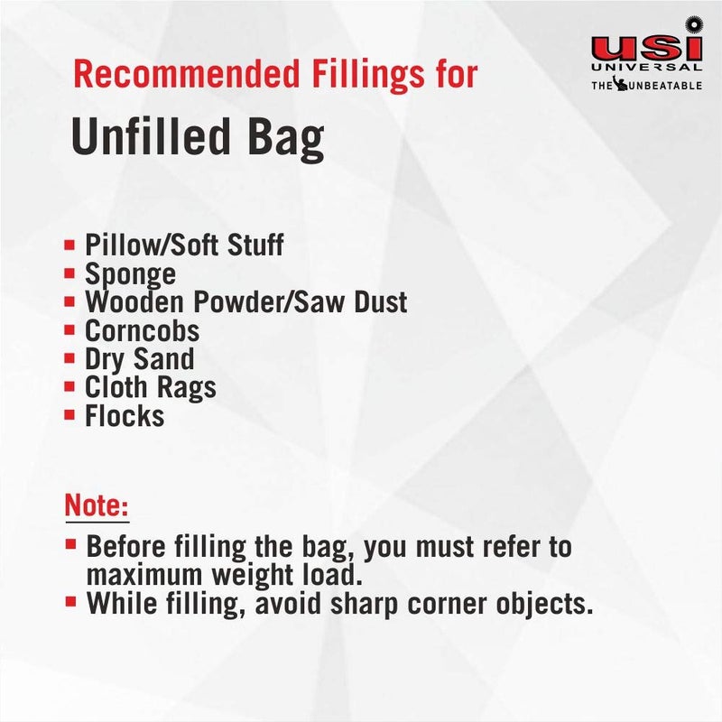 USI UNIVERSAL حقيبة ملاكمة غير قابلة للهزيمة 626C من القماش القوي الكلاسيكي، حقيبة ملاكمة غير مملوءة بطول 105 سم بدون سلسلة لملاكمة الكيك، مادة قماش ثقيلة 20 أونصة، منطقة ضرب معززة - Image 3