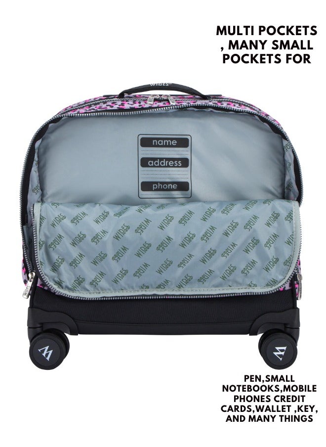 Wires 3 Piece Kids School Trolley Bag laptop compartment 8 Wheels With Lunch bag & Pencil Case  - Image 3