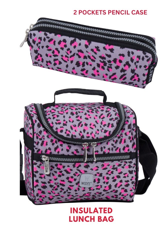 Wires 3 Piece Kids School Trolley Bag laptop compartment 8 Wheels With Lunch bag & Pencil Case  - Image 5