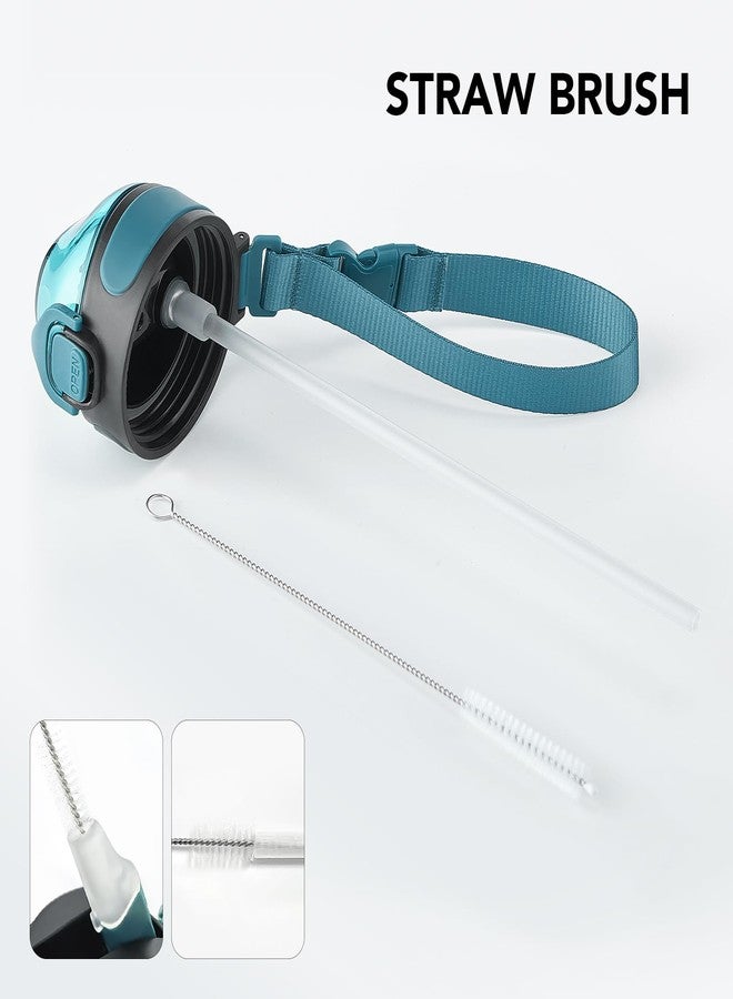 Enerbone زجاجة مياه معزولة من إنيربوين، سعة 32 أونصة، مصنوعة من الفولاذ المقاوم للصدأ، مزودة بحزام حمل، ترمس معزول بجدار مزدوج بتقنية التفريغ، زجاجة رياضية مانعة للتسرب مع ماصة، تحافظ على المشروبات ساخنة أو باردة لساعات. - Image 5