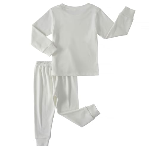 JWWN Kids Thermal Underwear Set Baby Winter Base Layer Ultra Soft Long Johns for Toddler Boys Girls (White,24Months) - Image 2