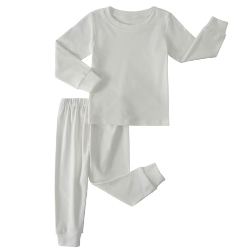 JWWN Kids Thermal Underwear Set Baby Winter Base Layer Ultra Soft Long Johns for Toddler Boys Girls (White,24Months) - Image 1