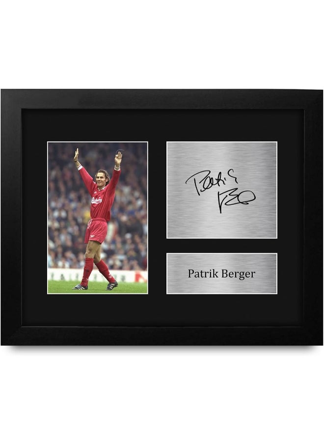 HWC Trading HWC Trading Patrik Berger Liverpool Framed Gifts Printed Signed Autograph Picture for Football Fans and Supporters  - Image 1