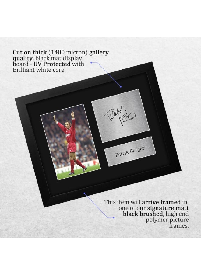 HWC Trading HWC Trading Patrik Berger Liverpool Framed Gifts Printed Signed Autograph Picture for Football Fans and Supporters  - Image 3