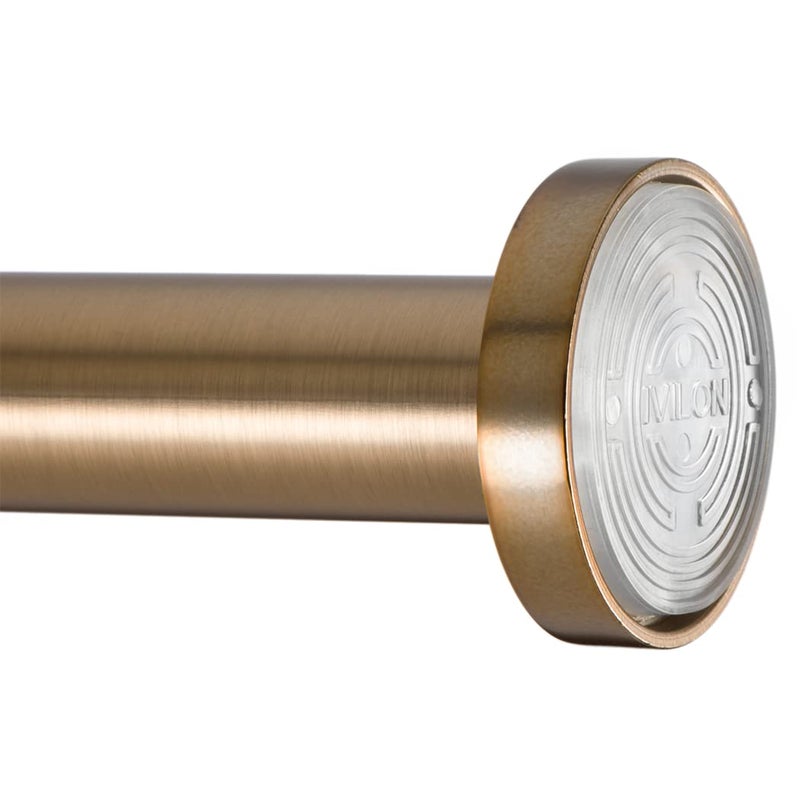 Ivilon Shower Tension Curtain Rod - Adjustable Spring Tension Rod for Shower Curtains, Bathroom, or Windows, Easy to Install, No Drilling Required, Rustproof, Adjustable 54 to 90 Inch Warm Gold - Image 4