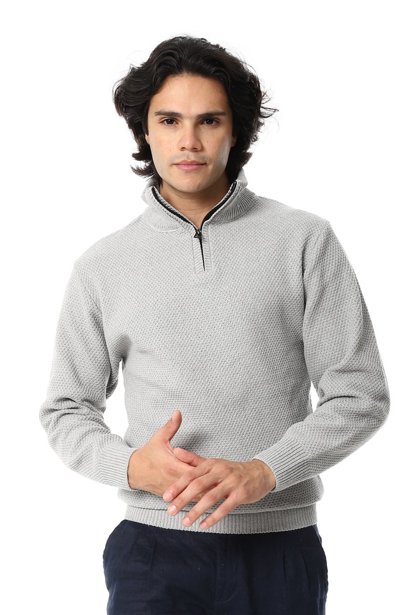 Andora Knitted Long Sleeves Round Collar  Pullover - Image 1
