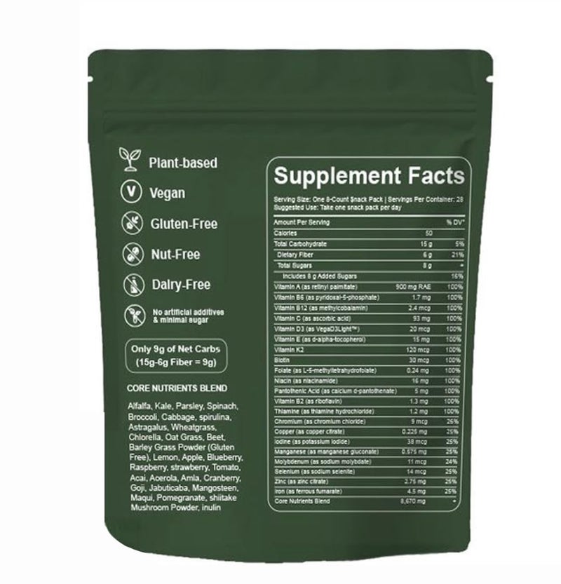 oviaapo Greens Gummies - Organic Chlorella and Spirulina, Digestive & Gut Health, Formulated with 60+ Ingredients, Multi-Vitamins & Minerals, Daily Gummies, 224 Gummies Bear - Image 2