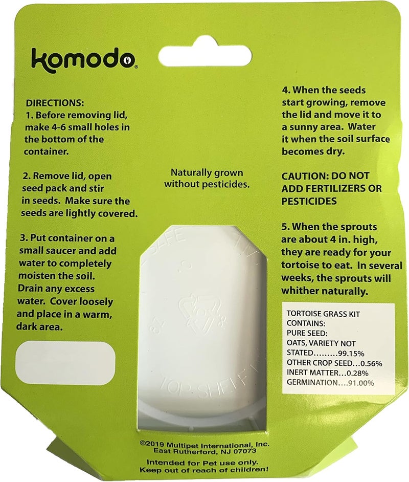Komodo Grow Your Own Tortoise Grass Seed Kit  Grows Year Round  Fresh Addition for Tortoises Diet - Image 2