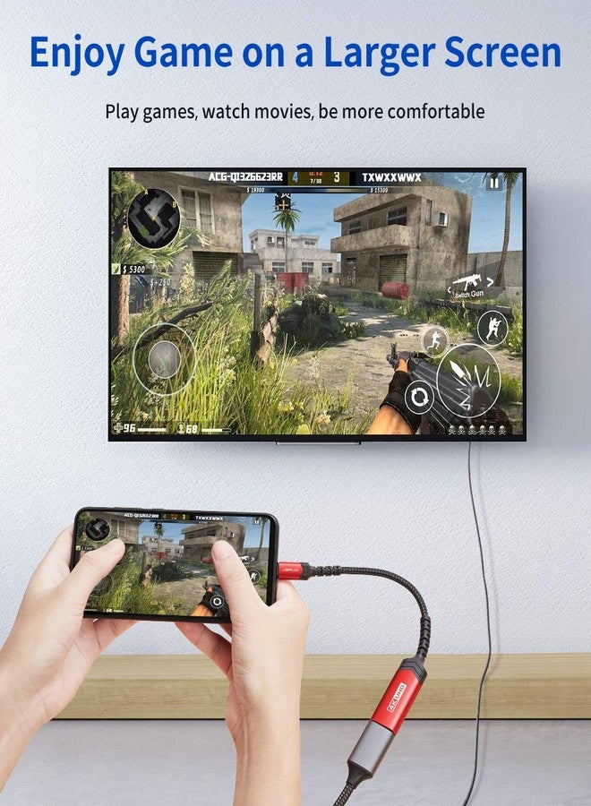 JSAUX USB Type C to DisplayPort Adapter 4K@60Hz, C to Display Port Cable, Compatible with MacBook Pro 2019 2018, Surface Book, Dell XPS, Samsung Galaxy S21 S20 Note 20-Red - Image 4