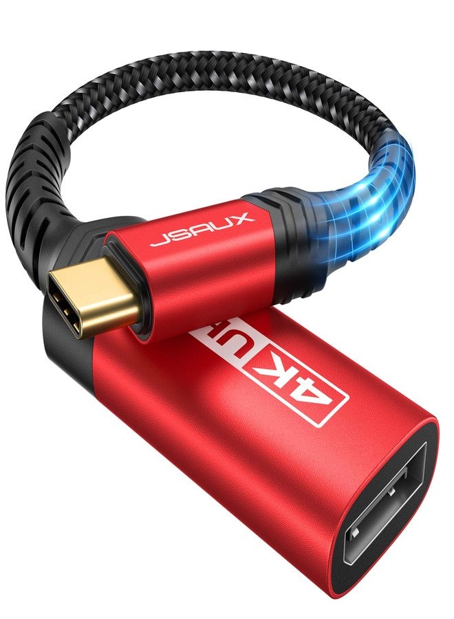 JSAUX USB Type C to DisplayPort Adapter 4K@60Hz, C to Display Port Cable, Compatible with MacBook Pro 2019 2018, Surface Book, Dell XPS, Samsung Galaxy S21 S20 Note 20-Red - Image 1