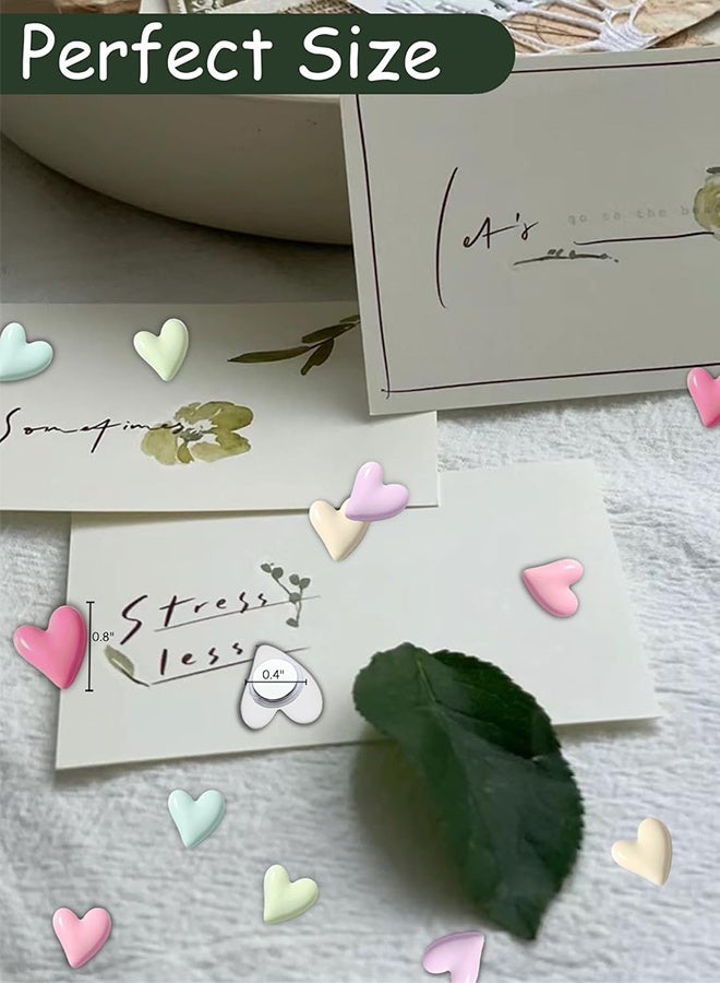 24 قطعة من مغناطيسات الثلاجة الملونة على شكل قلب حب لطيف، مغناطيسات زخرفية لخزانة السبورة البيضاء، مغناطيسات ممتعة جميلة للفصول الدراسية والمنزل والمطبخ والمكتب - Image 3