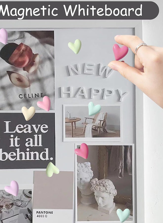 24 قطعة من مغناطيسات الثلاجة الملونة على شكل قلب حب لطيف، مغناطيسات زخرفية لخزانة السبورة البيضاء، مغناطيسات ممتعة جميلة للفصول الدراسية والمنزل والمطبخ والمكتب - Image 5