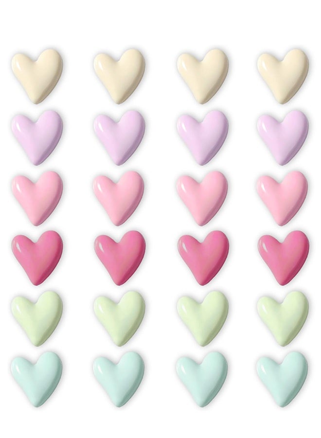 24 قطعة من مغناطيسات الثلاجة الملونة على شكل قلب حب لطيف، مغناطيسات زخرفية لخزانة السبورة البيضاء، مغناطيسات ممتعة جميلة للفصول الدراسية والمنزل والمطبخ والمكتب - Image 1