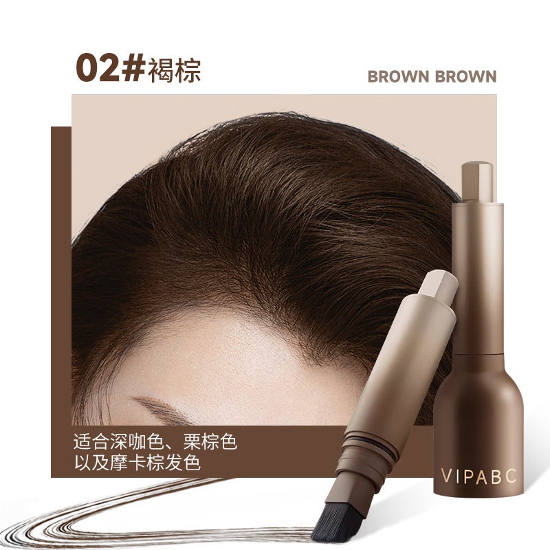 Vipabc Hairline Brush for Hair Replacement, Waterproof and Sweat-Proof, Contouring Shadow, Long-Lasting Fluffy Hair, Flu-Covering Forehead Filling Artifact 02#Brown - Image 1