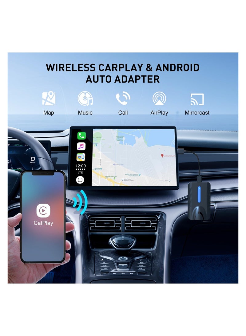 Wireless CarPlay & Android Auto Adapter, Plug & Play Wireless CarPlay, 4 in 1 USB Dongle for Cars with OEM Wired CarPlay & Android Auto for iOS 10+ and Android 11+ - Image 4