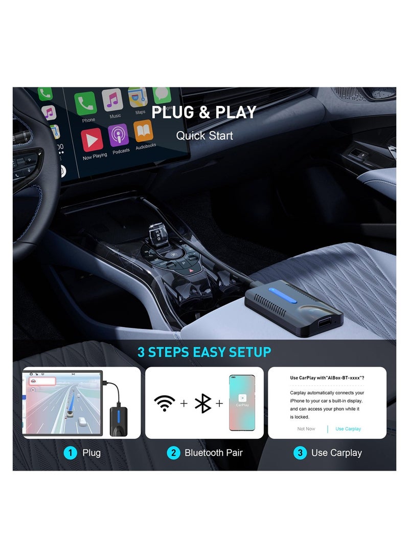 Wireless CarPlay & Android Auto Adapter, Plug & Play Wireless CarPlay, 4 in 1 USB Dongle for Cars with OEM Wired CarPlay & Android Auto for iOS 10+ and Android 11+ - Image 5