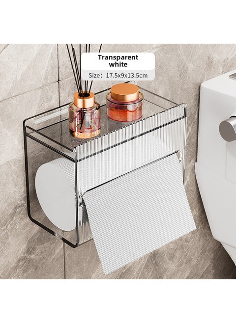 Luxury Acrylic Tissue Box Waterproof Wall Mount Clear