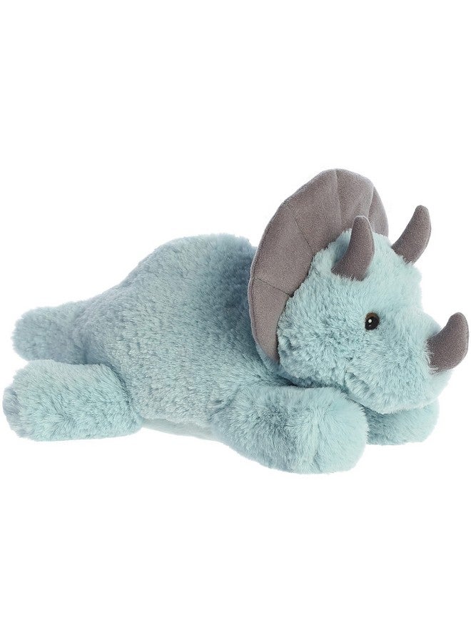 Aurora® Adorable Flopsie™ Triceratops Stuffed Animal - Playful Ease - Timeless Companions - Blue 12 Inches - Image 3