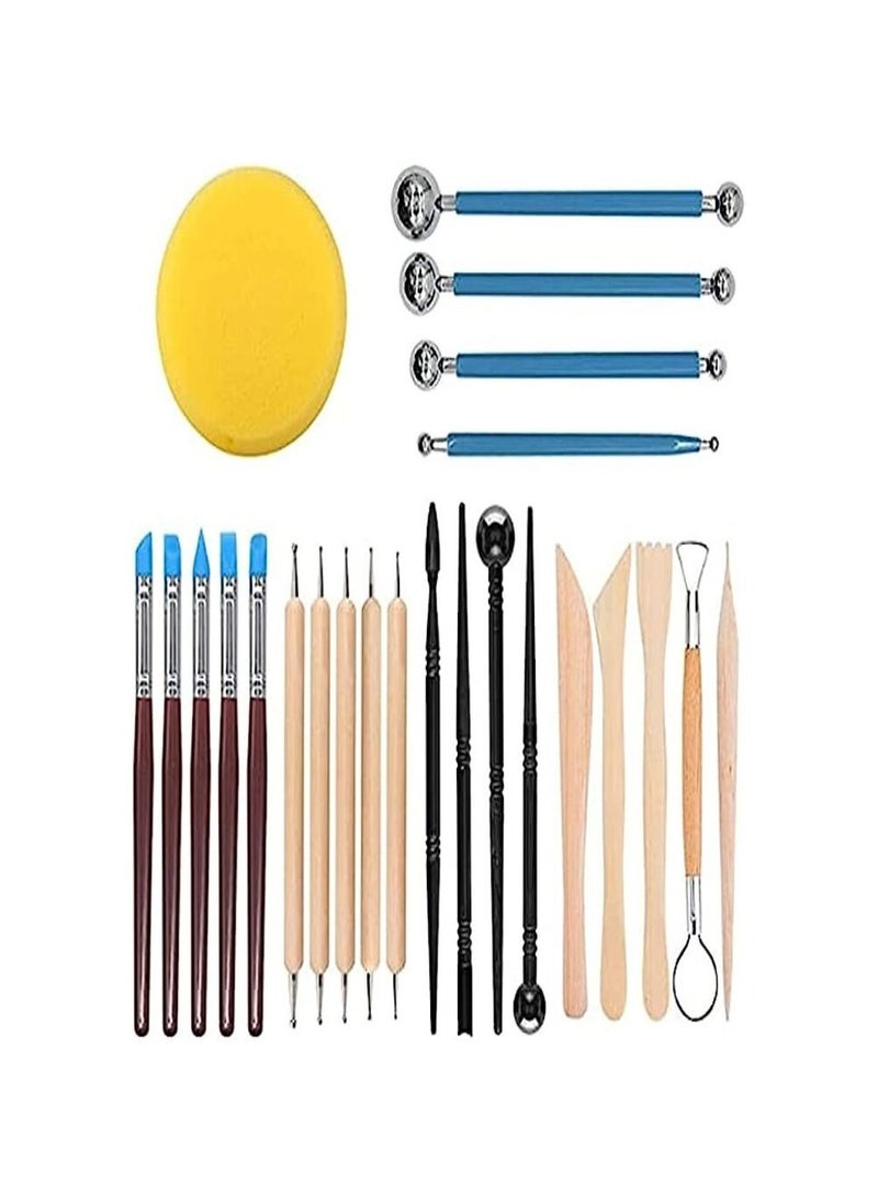 Smart Clay Sculpting Tools and Accessories, Pottery Clay Engraving Tools for Kids and Adults, 25 Pcs Polymer Clay Tools Kit with a Storage Package to Handmade Art DIY, Shaping, Modeling and Embossing  - Image 1