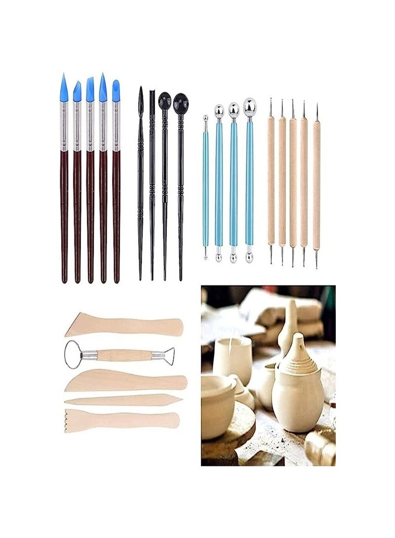 سمارت أدوات وإكسسوارات النحت على الصلصال ، أدوات نقش الفخار للأطفال والكبار ، 24 قطعة من مجموعة أدوات طين البوليمر مع حزمة تخزين للفن اليدوي ، التشكيل ، النمذجة والنقش - Image 3