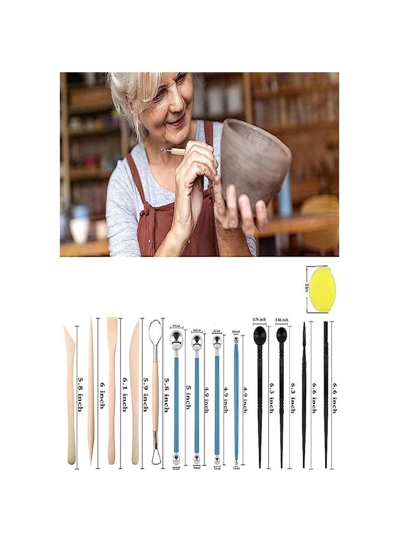 سمارت أدوات وإكسسوارات النحت على الصلصال ، أدوات نقش الفخار للأطفال والكبار ، 24 قطعة من مجموعة أدوات طين البوليمر مع حزمة تخزين للفن اليدوي ، التشكيل ، النمذجة والنقش - Image 5