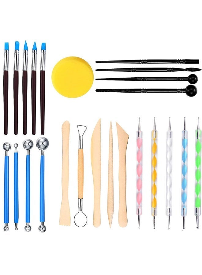 سمارت أدوات وإكسسوارات النحت على الصلصال ، أدوات نقش الفخار للأطفال والكبار ، 24 قطعة من مجموعة أدوات طين البوليمر مع حزمة تخزين للفن اليدوي ، التشكيل ، النمذجة والنقش - Image 2