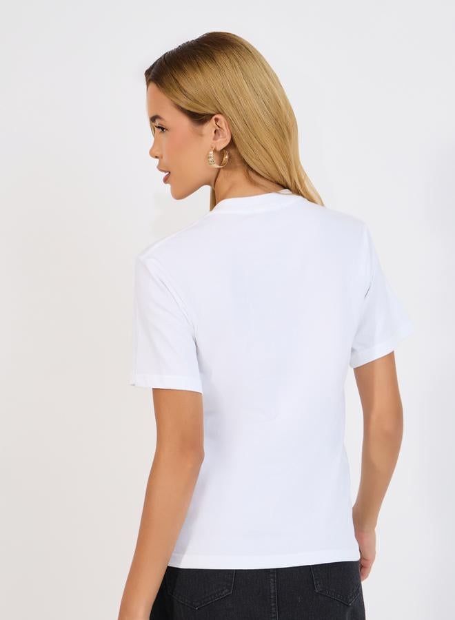 Styli Regular Fit Paris Slogan Print T-Shirt  - Image 5