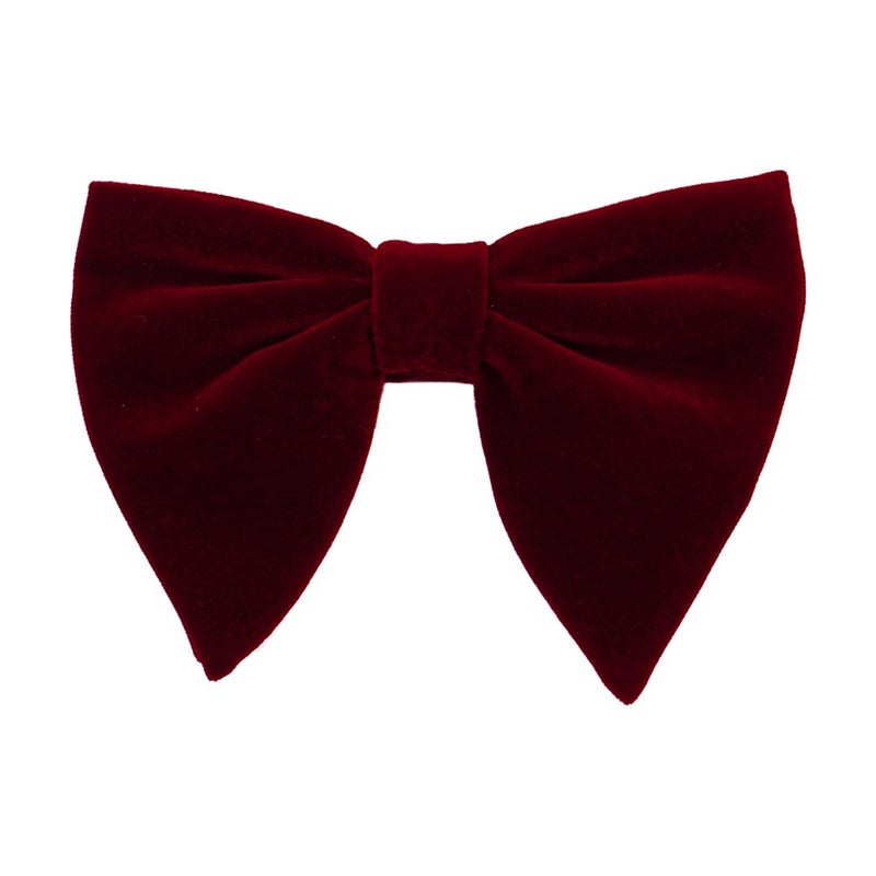 Levao Lovacely Men's Velvet Vintage Bow Tie Tuxedo Big Bowtie RB004 F Burgundy - Image 2