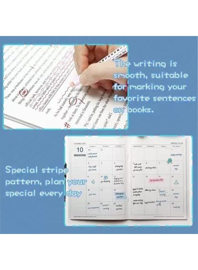 ياميم مجموعة أقلام التحديد الملونة الخطية Yameem - 6 أشكال منحنية للعلامات الفنية والمشاريع الإبداعية وتدوين الملاحظات الدقيقة - مثالية للتسطير والتظليل الملون - Image 4