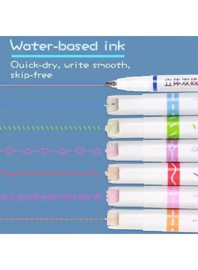 ياميم مجموعة أقلام التحديد الملونة الخطية Yameem - 6 أشكال منحنية للعلامات الفنية والمشاريع الإبداعية وتدوين الملاحظات الدقيقة - مثالية للتسطير والتظليل الملون - Image 5