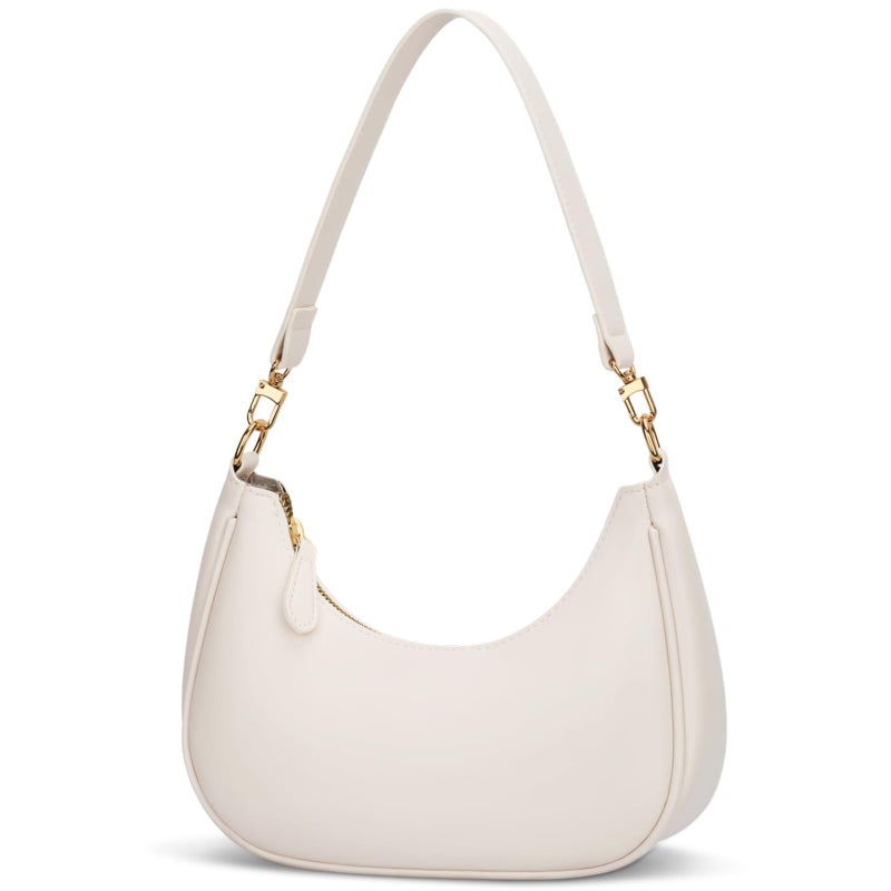 KKXIU Shoulder Bag for Women Small Purse Cute Clutch Hobo Handbag Trendy Crescent Bag-Beige - Image 1