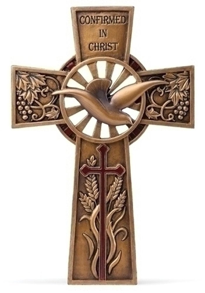 Josephs Studio by Roman Inc Confirmation Collection 775H CONFIRMATION WALL CROSSReligious Statue Angel Gifts Holy Figurine Patron Saints Sacrament Gifts Prayer Home Dcor 7x5x1