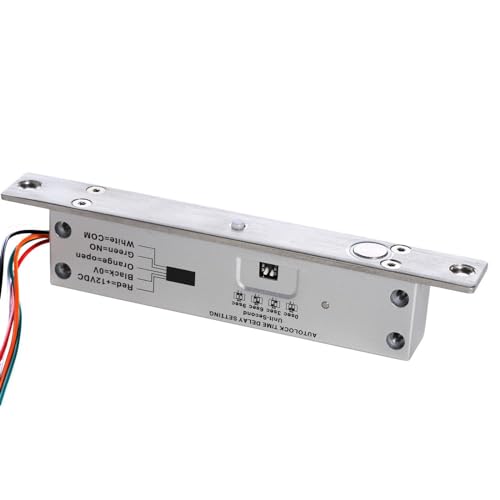 UHPPOTE NC Fail Safe DC12V Deadbolt Electric Drop Bolt Plug Narrow Door Lock Time Open Wire - Image 2