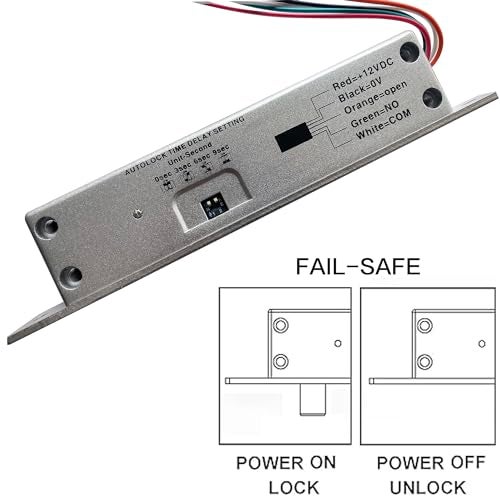 UHPPOTE NC Fail Safe DC12V Deadbolt Electric Drop Bolt Plug Narrow Door Lock Time Open Wire - Image 4