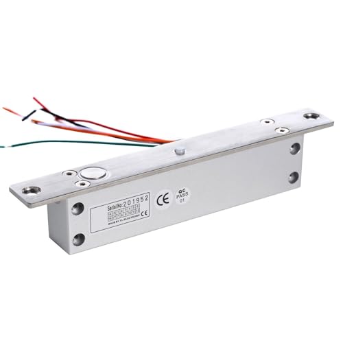 UHPPOTE NC Fail Safe DC12V Deadbolt Electric Drop Bolt Plug Narrow Door Lock Time Open Wire - Image 1