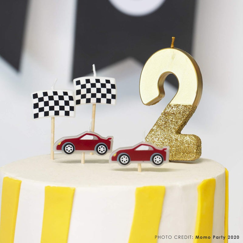 Talking Tables "Talking Tables Gold Glitter Number 2 Candle-Premium Quality Cake Topper Decoration Pretty, Sparkly For Kids, Adults, 21st Birthday Party, Anniversary, Milestone, Height 8cm, 3""" (2 Number Candle) - Image 4