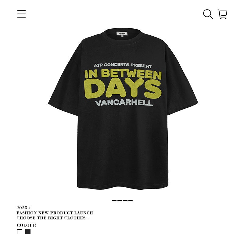 American Style Trendy Brand Fun Cartoon Printed Short-sleeved T-shirt Men's oversize Loose Couple's Casual Half-sleeved Top - Image 2