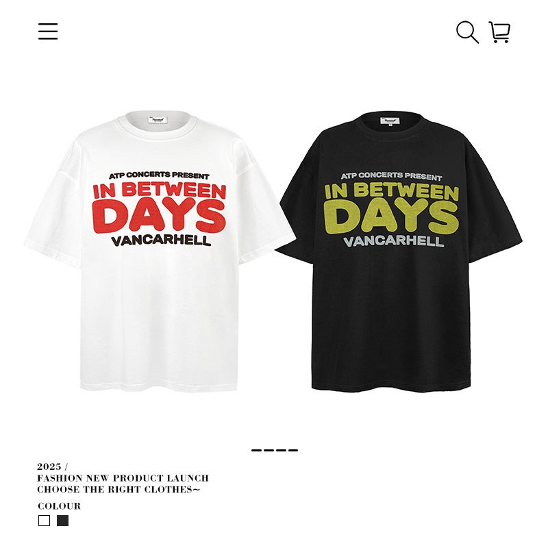 American Style Trendy Brand Fun Cartoon Printed Short-sleeved T-shirt Men's oversize Loose Couple's Casual Half-sleeved Top - Image 3