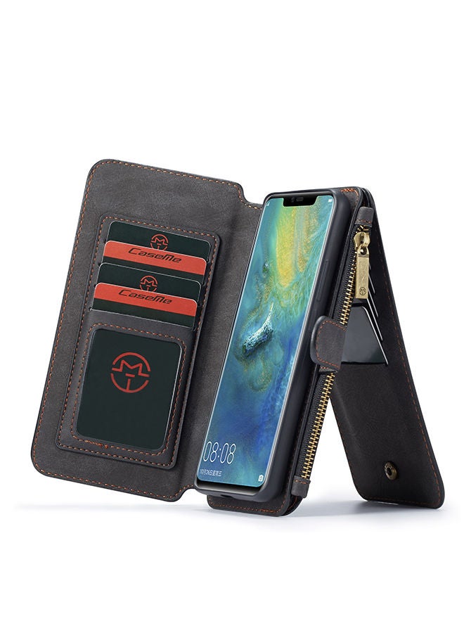 NIBEMINENT Protective Wallet Case Cover For Huawei Mate 20 Pro Black - Image 3