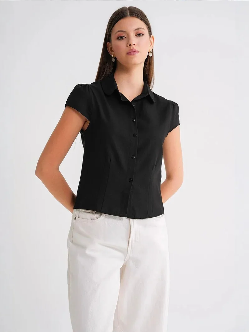 MixRay Black Mixray Slim Fit Poplin Shirt for Women | Best Price UAE
